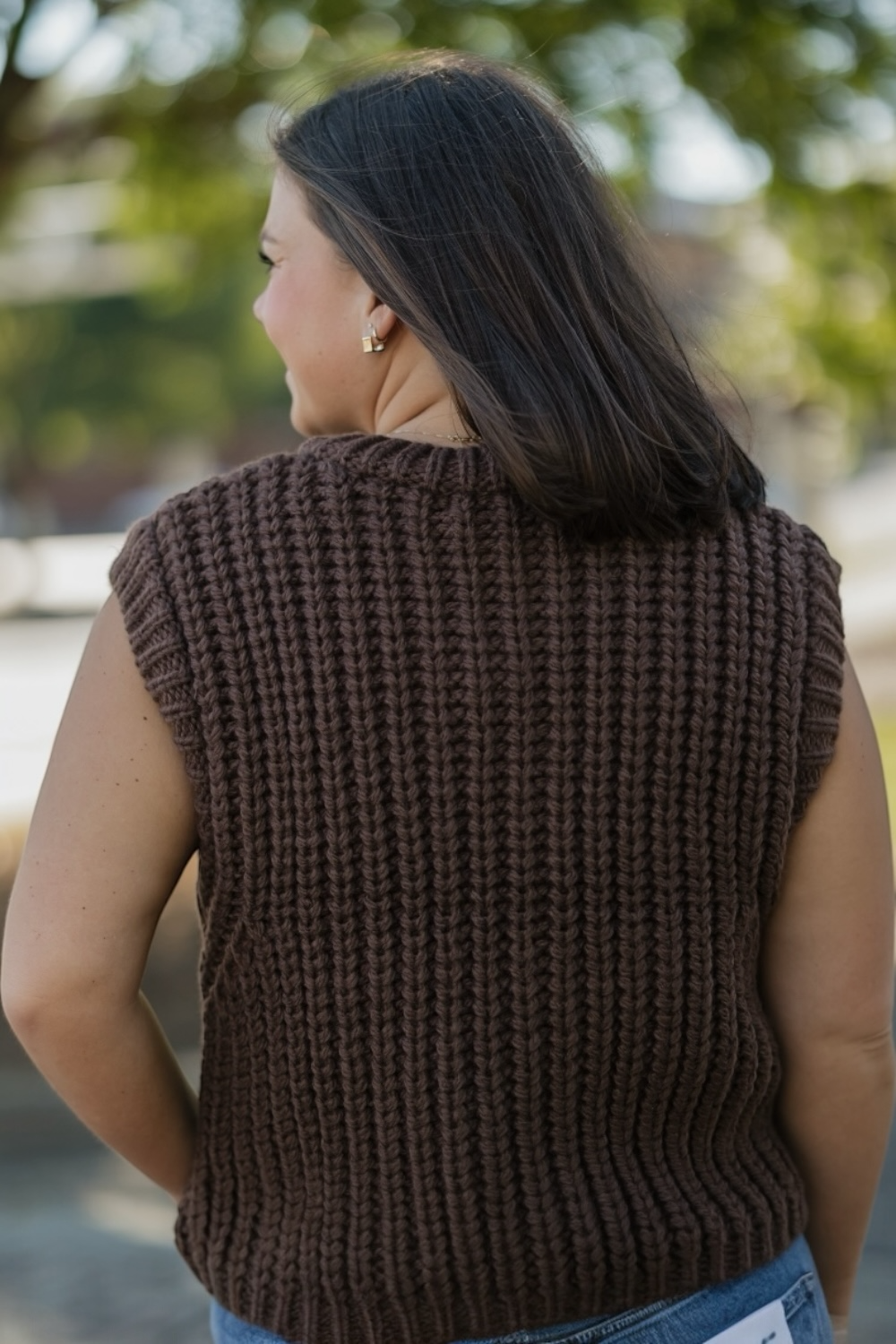 Chloe Brown Sleeveless Sweater