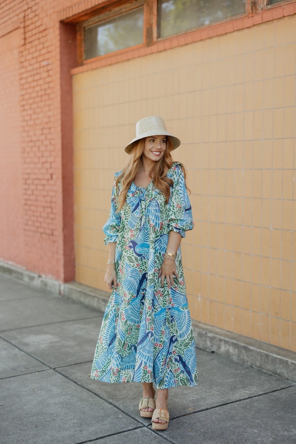 Parrot Print Beach Dress