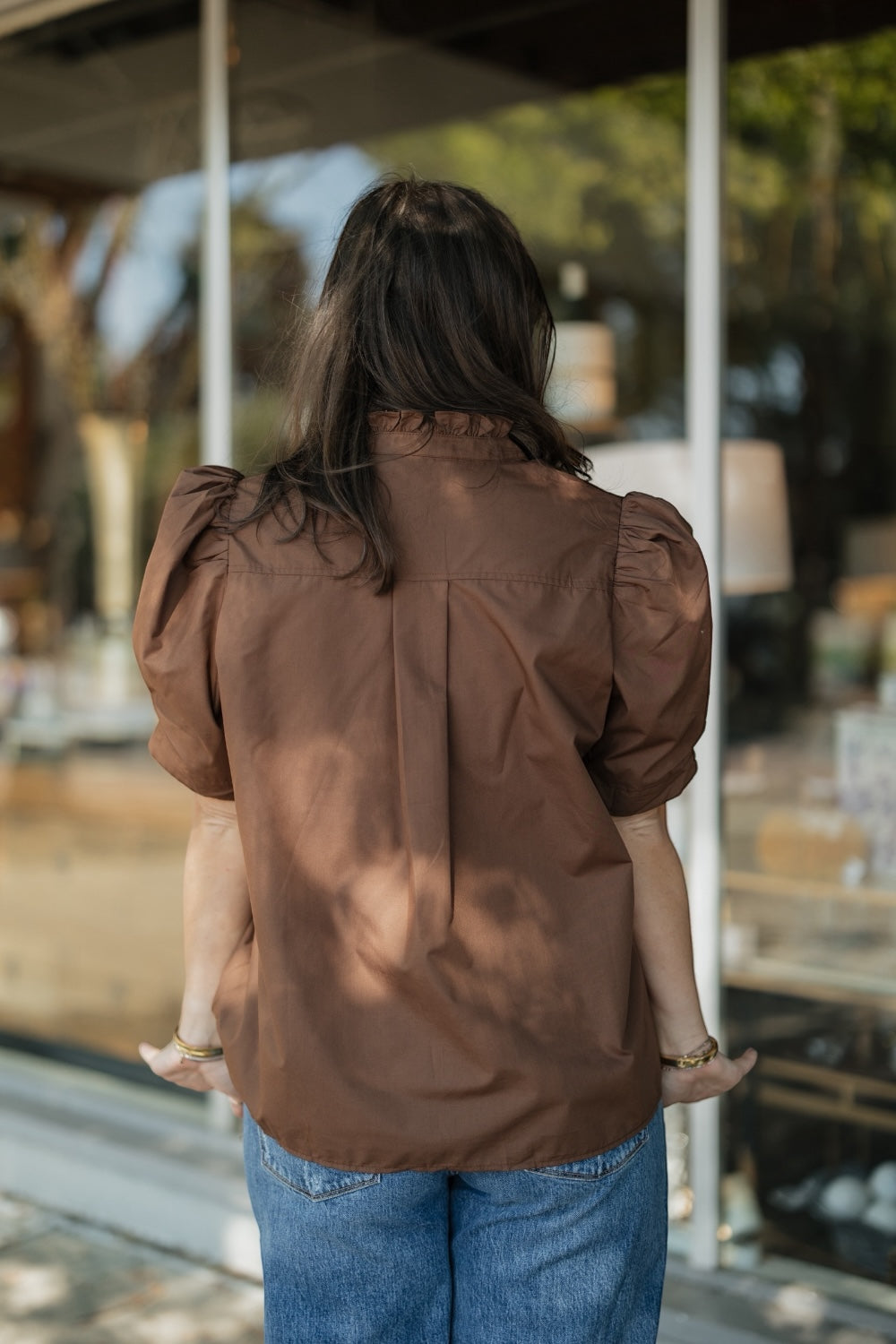 Cammie Brown Button Down Top (S-2XL)