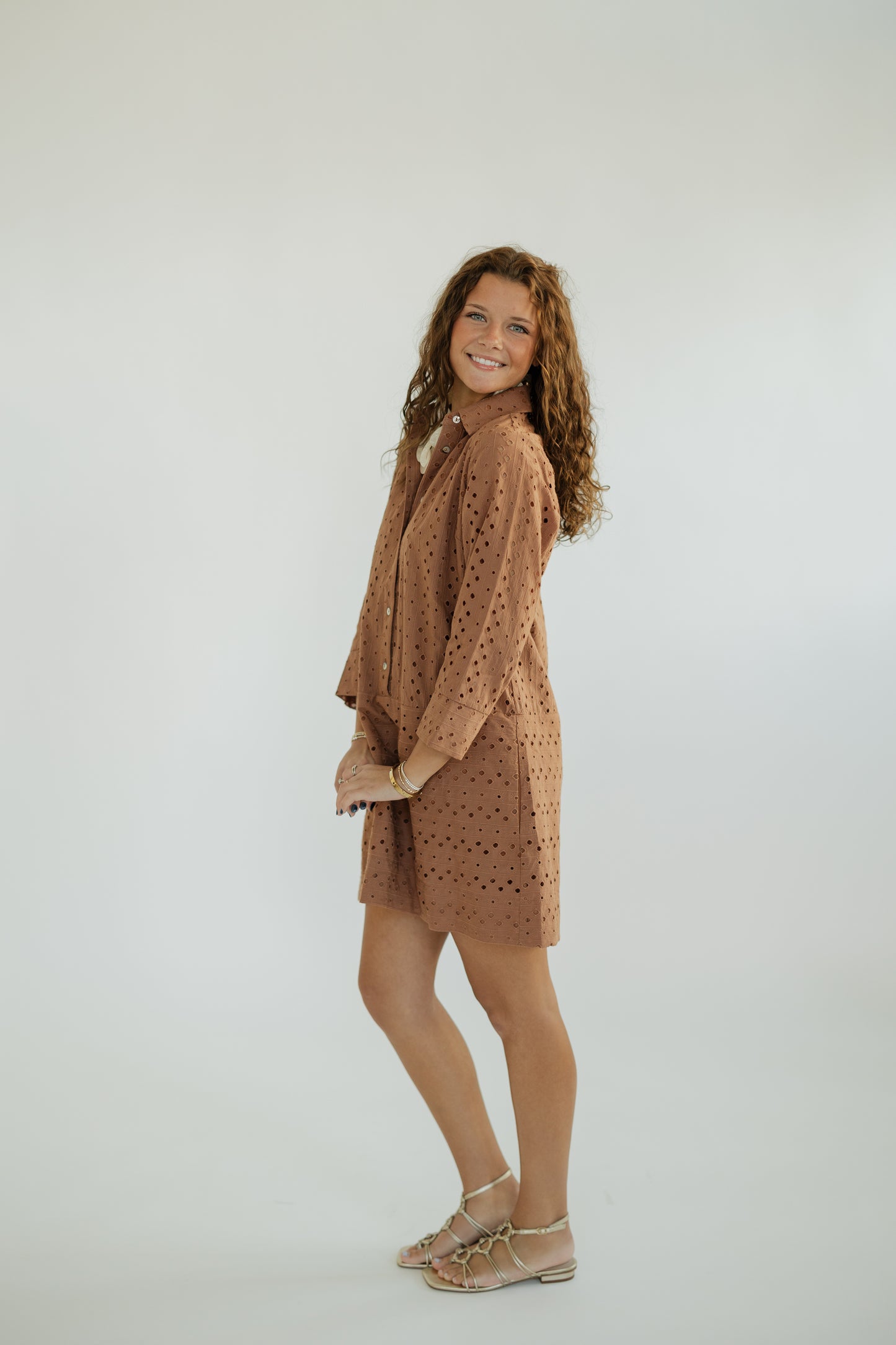 Danny Brown Eyelet Detailed Mini Dress