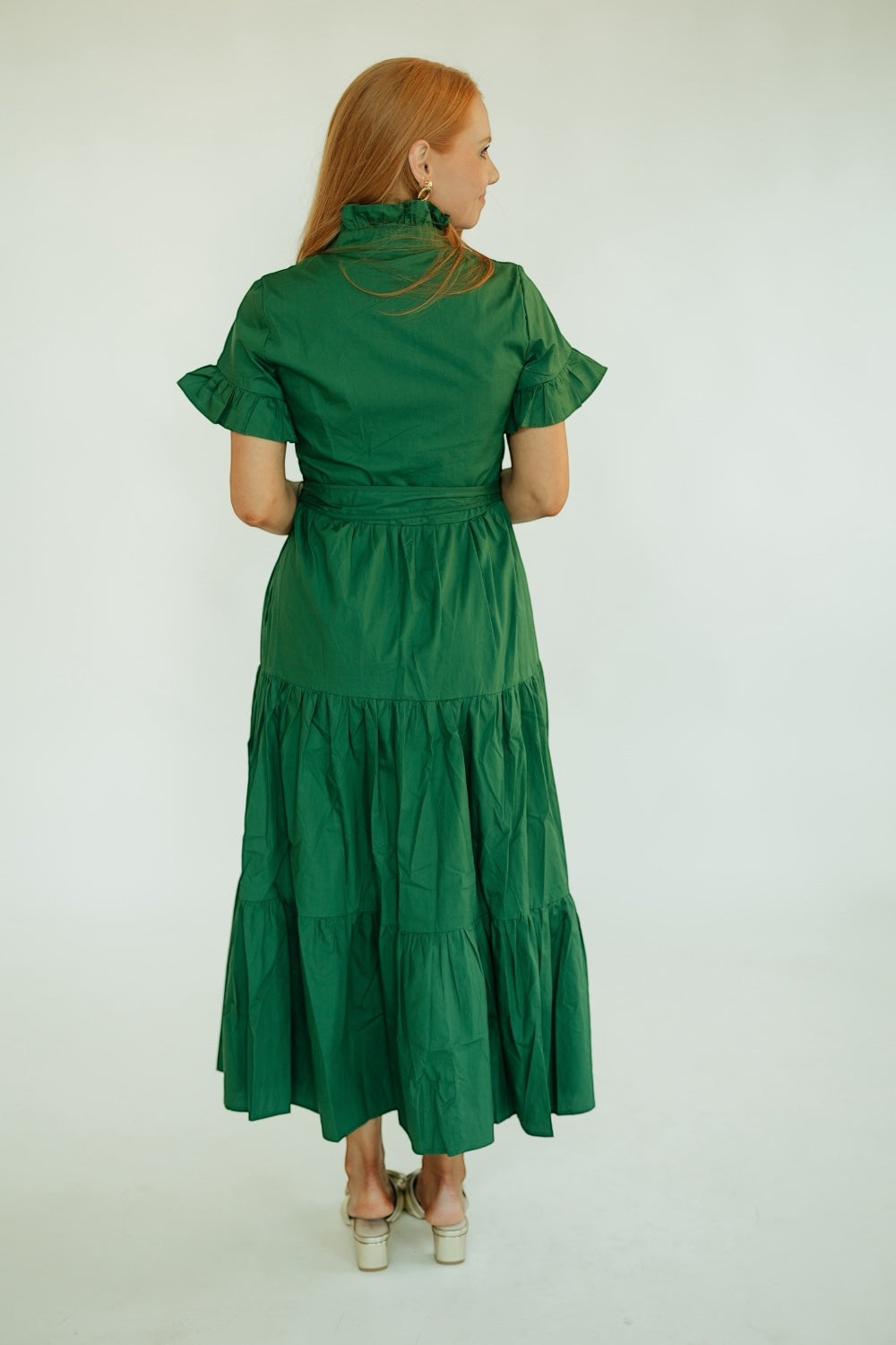 Lena Holiday Green Maxi Dress