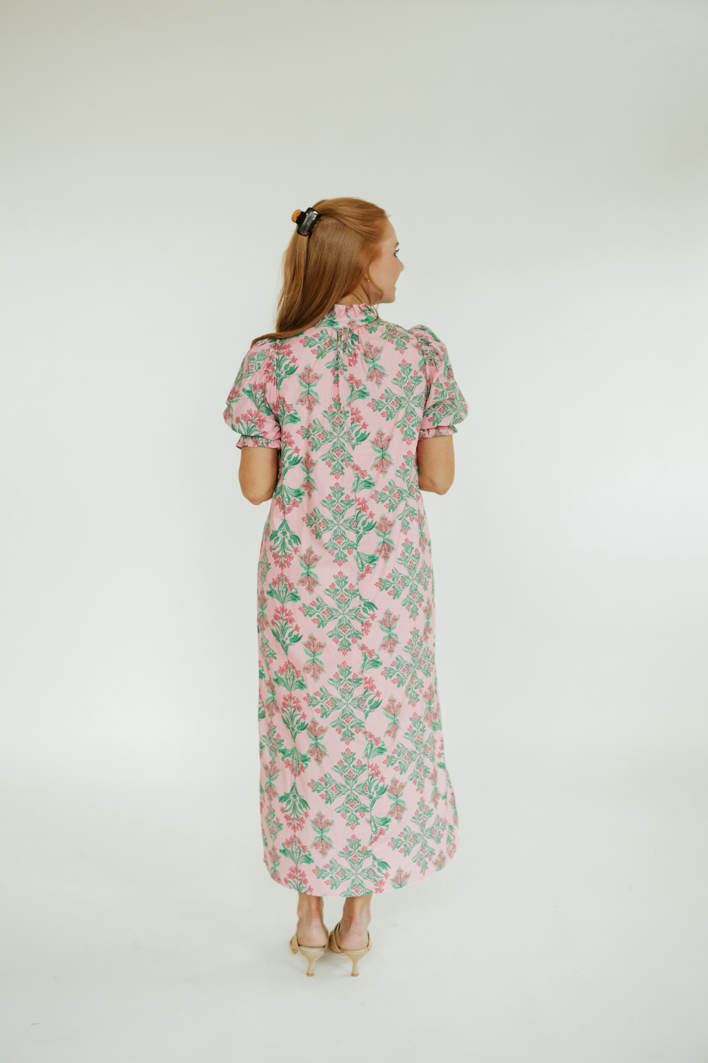 Maddie Midi Pink Floral Dress