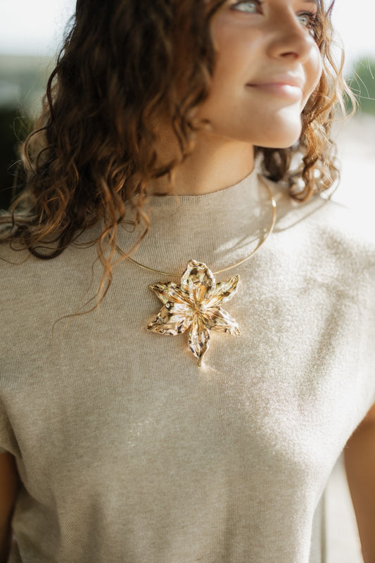 Textured Flower Choker