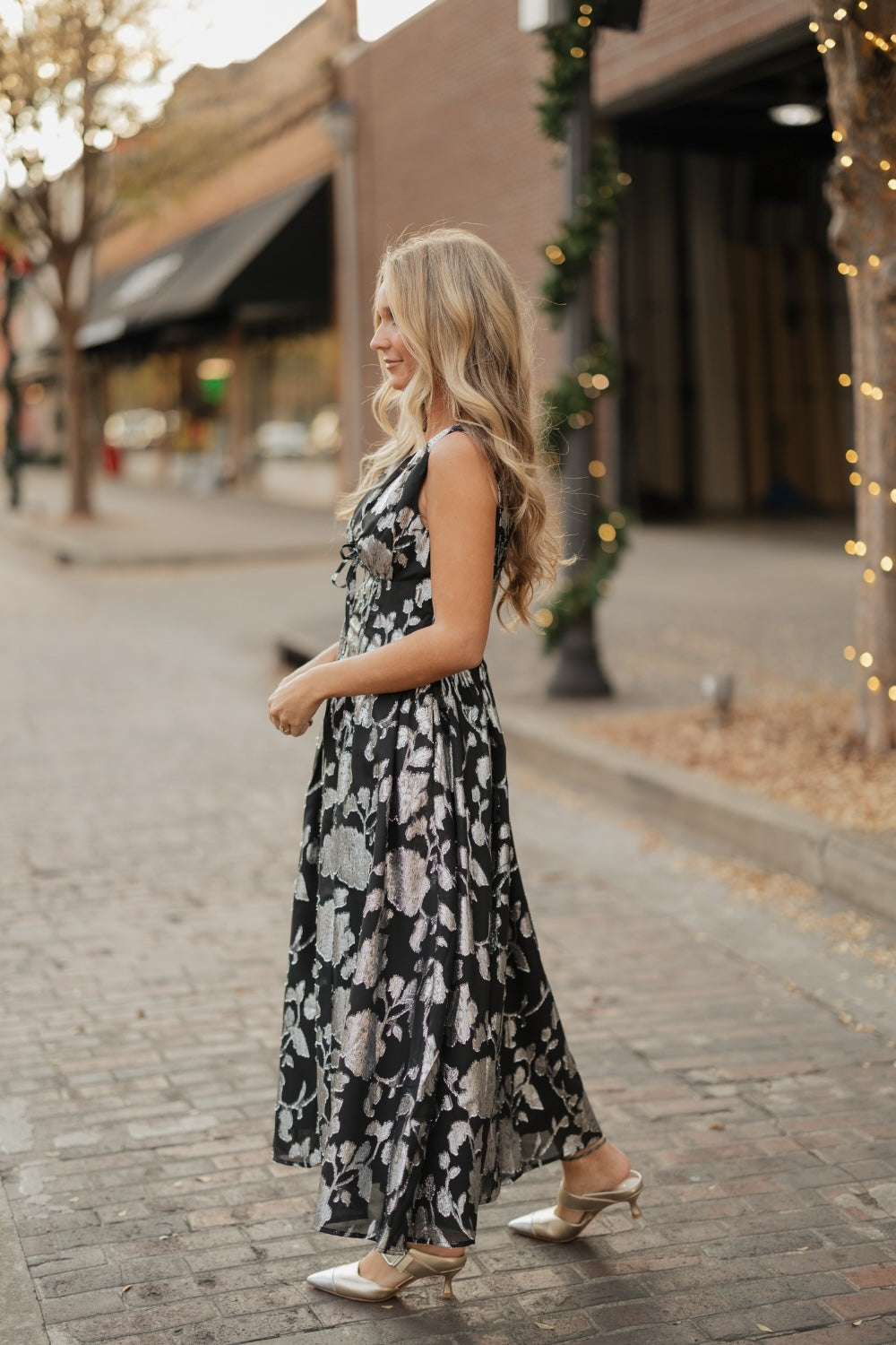 Jenny Black/Silver Midi Dress