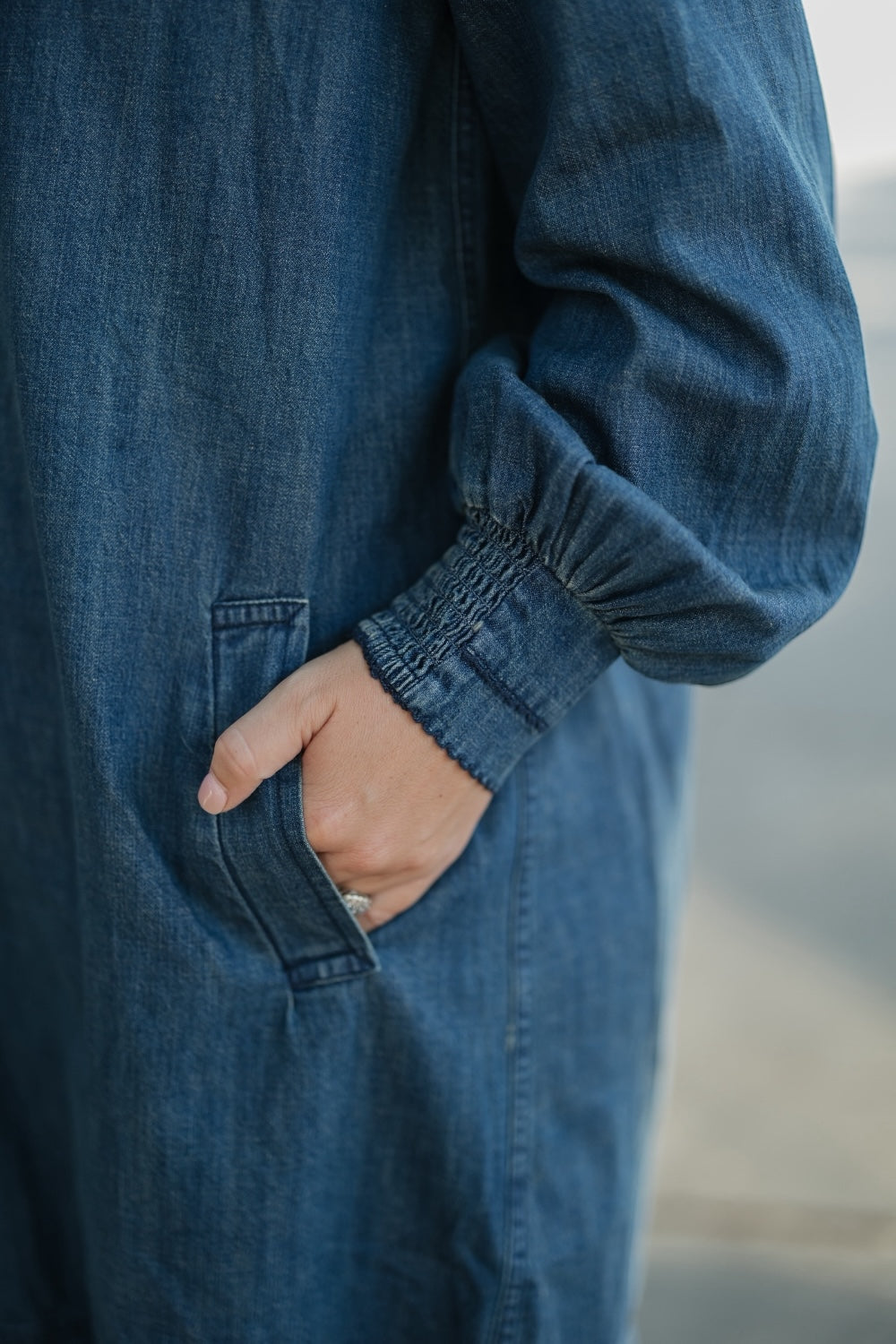 Daisy Dark Denim Collar Shirt Dress