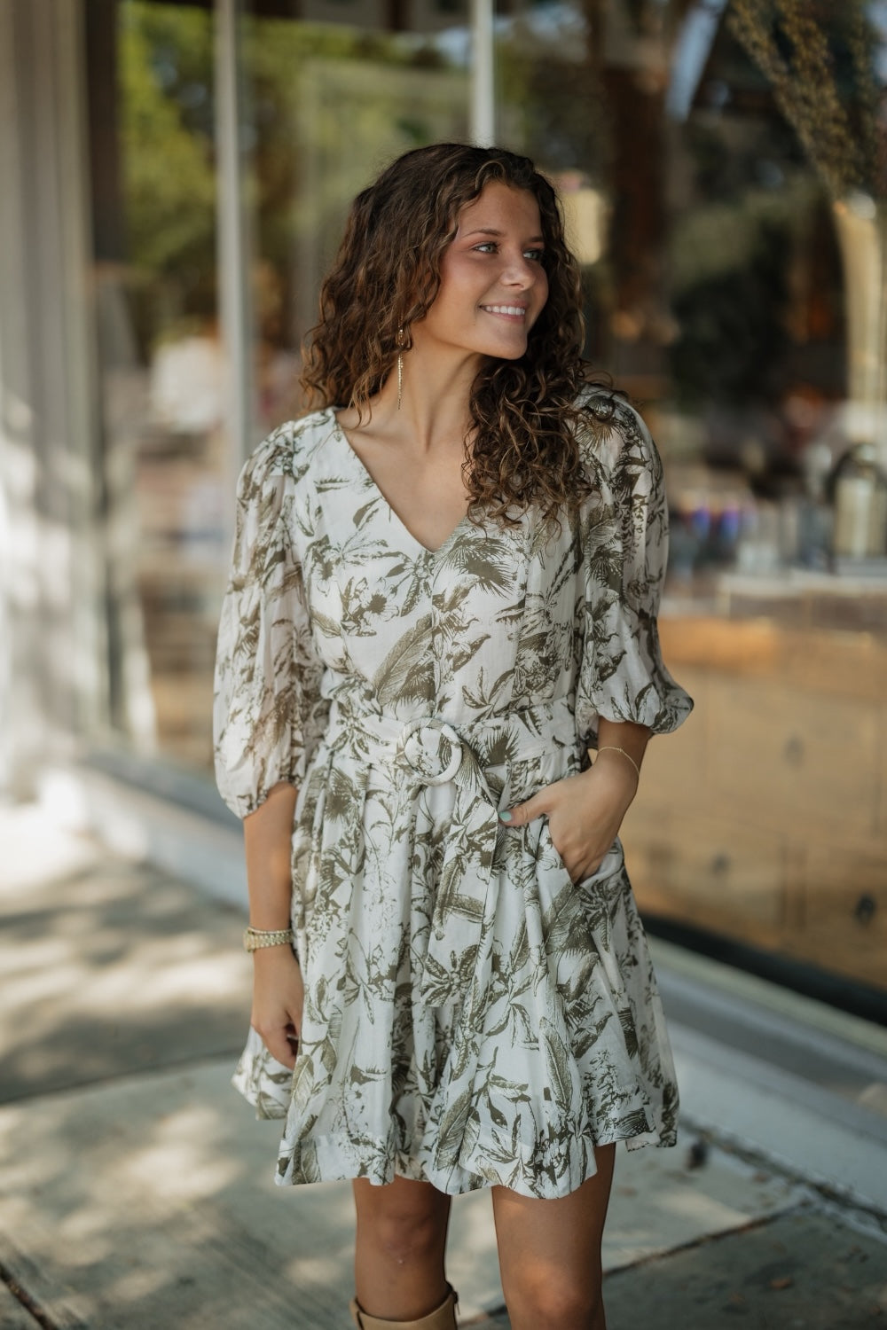 Alexis Olive Belted Dress