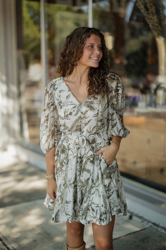 Alexis Olive Belted Dress