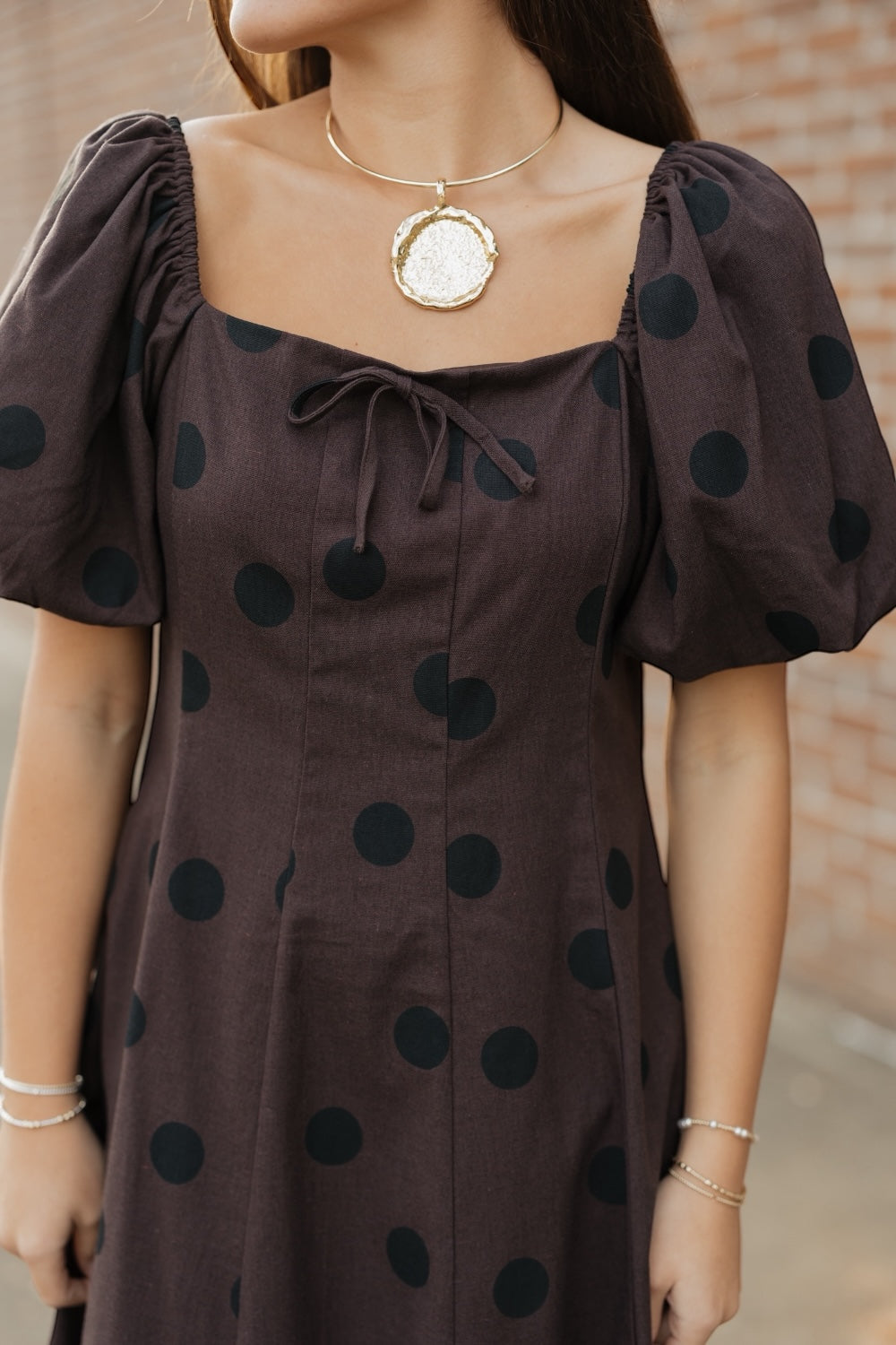 Coco Polka Dot Linen Midi Dress – Studio 3:19