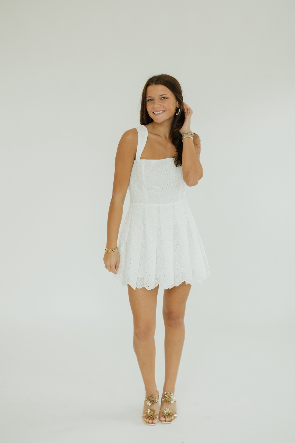 Kylie White Eyelet Romper