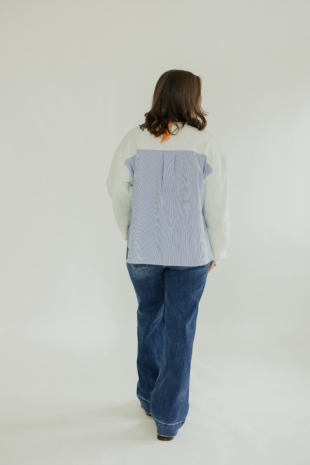 Sadie Mixed Media Sweatshirt Top