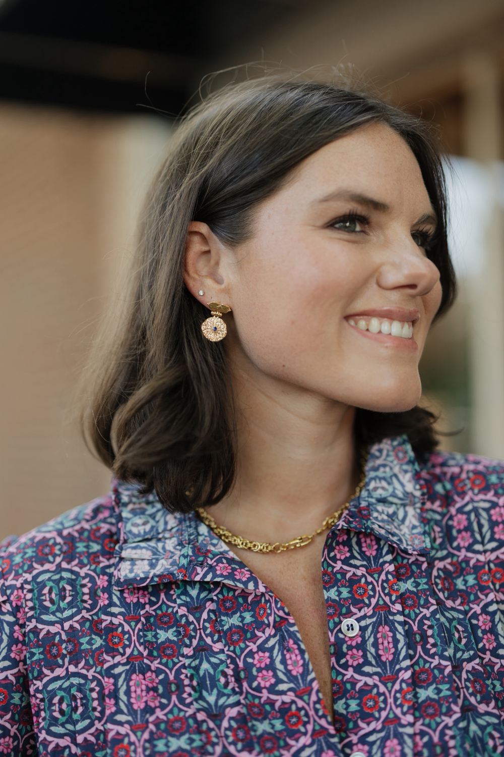 Midnight Solesi Gold Earrings