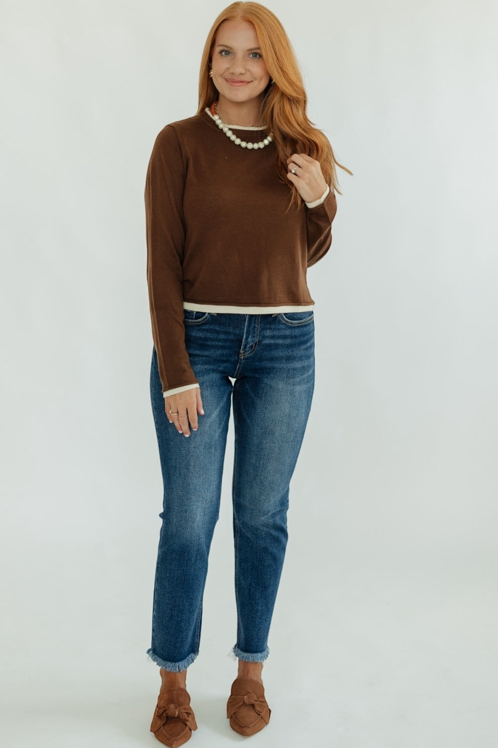 Linda Brown Layered Knit Top