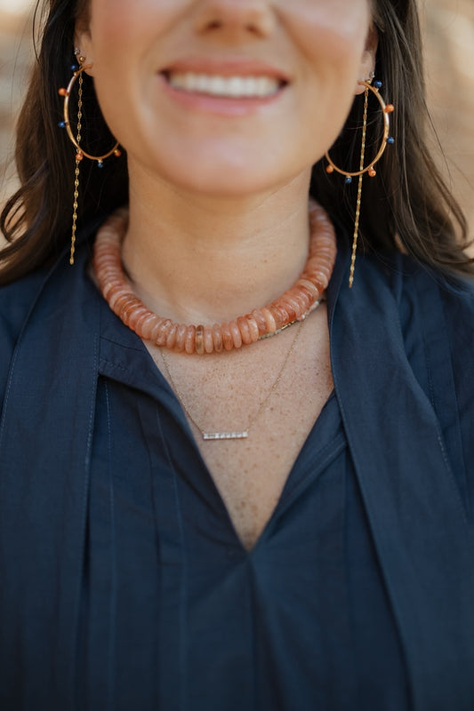 Light Brown Disk Bead Necklace