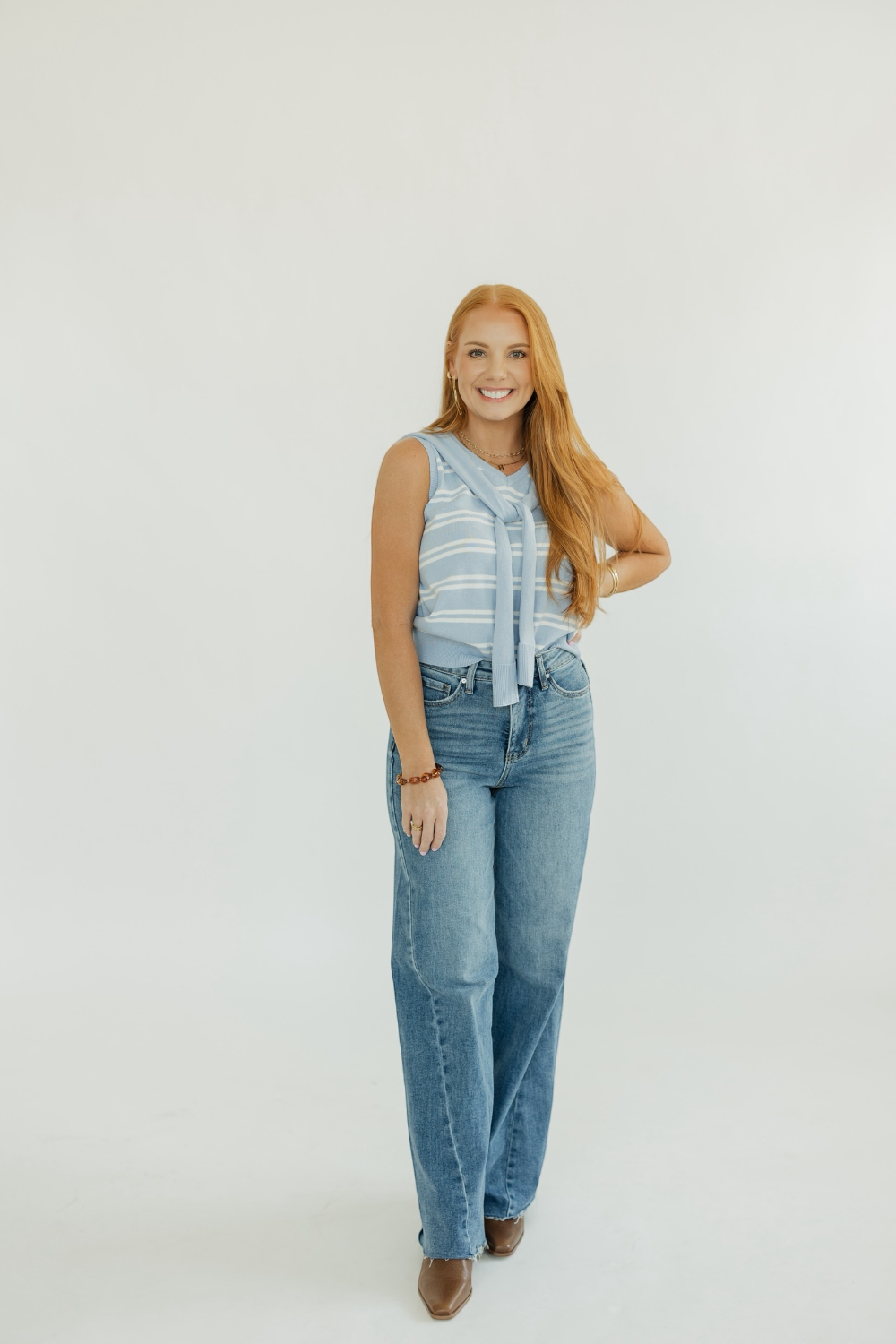 Callie Sleeveless Striped Knit Top (S-3XL)