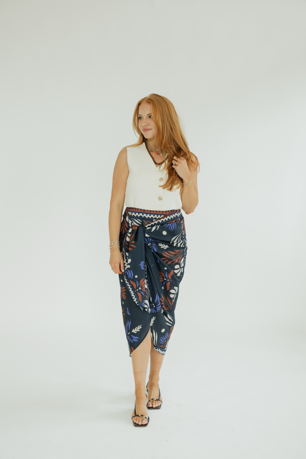 Ivan Multi Printed Wrap Skirt
