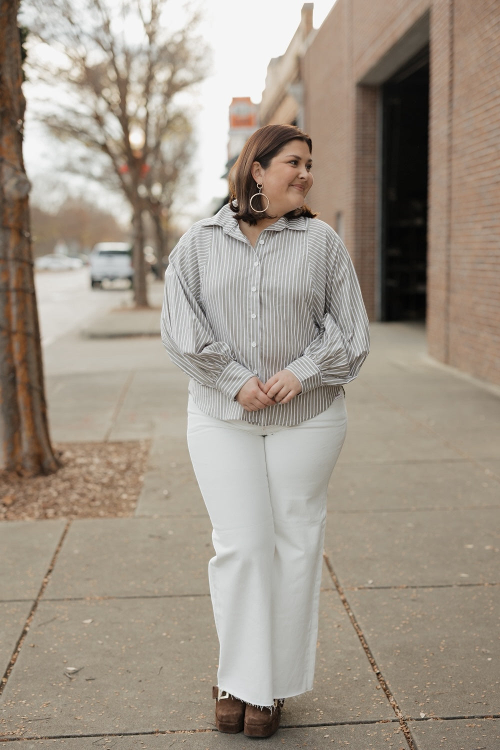 Brooks Olive Pinstripe Button Down (S-3XL)