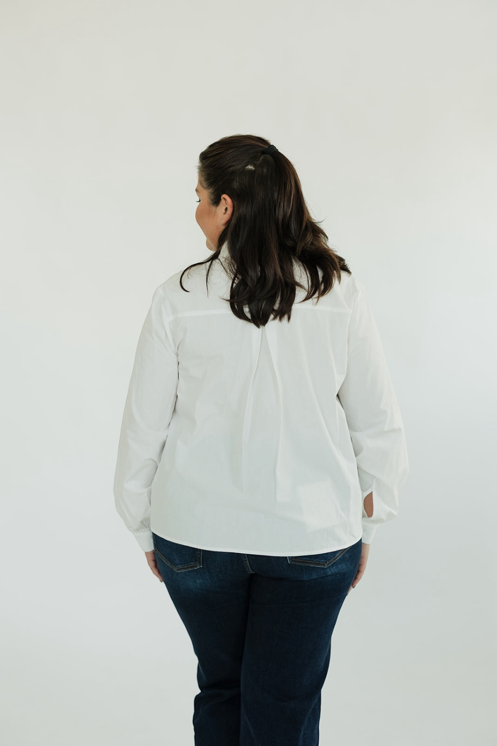 White Tie Neck Button Down Blouse (XS-XL)