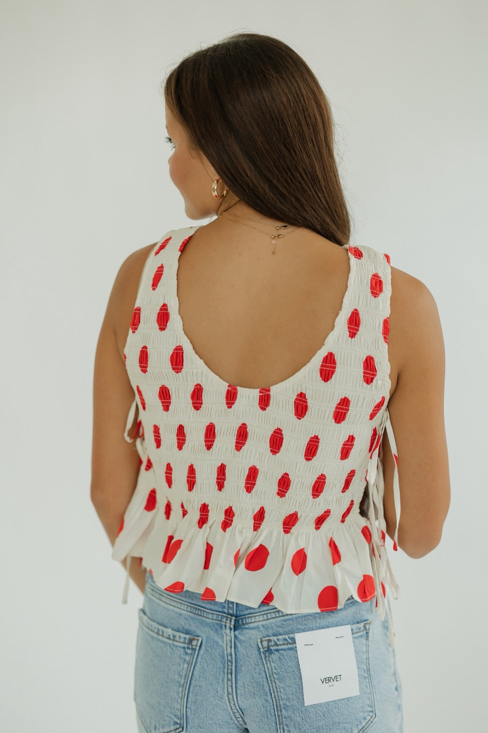 Maeve Red Polka Dot Top