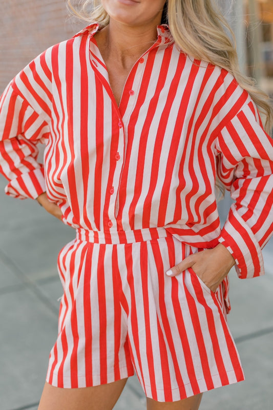 Red Cabana Stripe Shorts