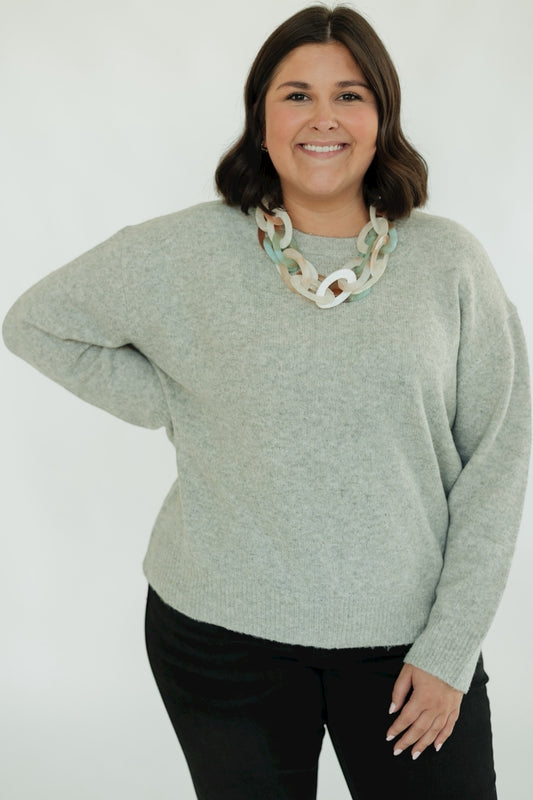 Heather Grey Crew Neck Sweater
