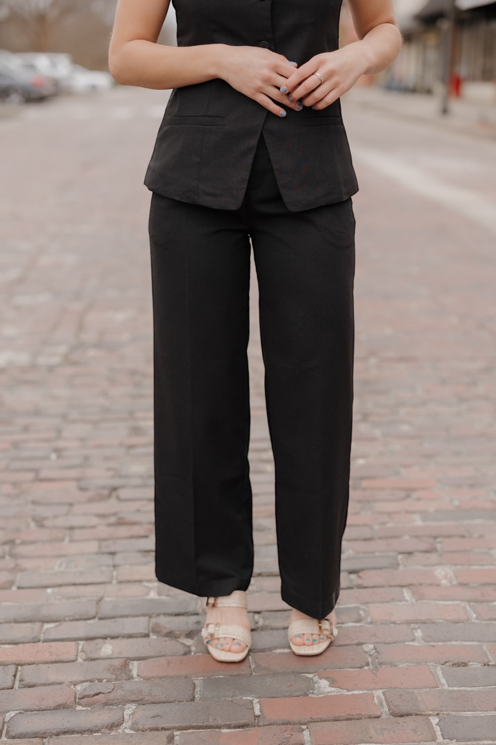 Black Linen Pleated Trouser