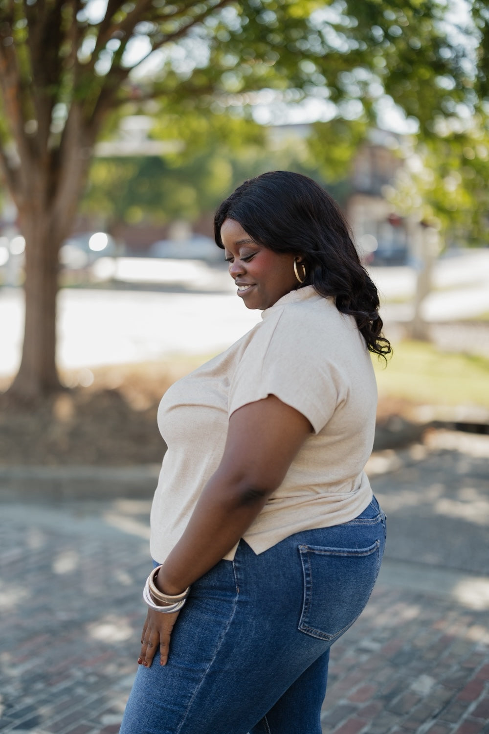 Noelle Oatmeal Mock Neck Top (S-2XL)