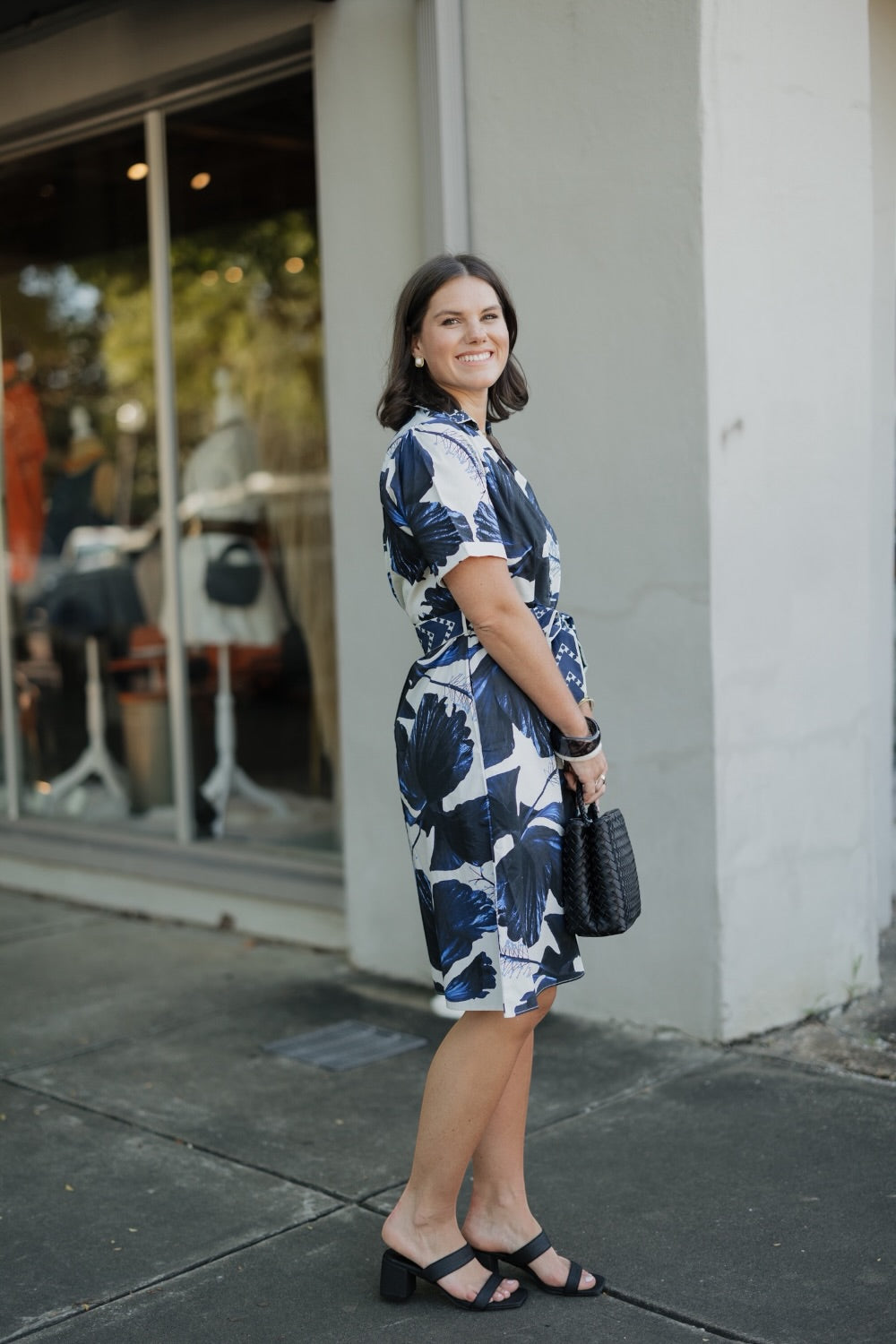 Vivian Indigo Lillies Midi Dress (XS-XL)