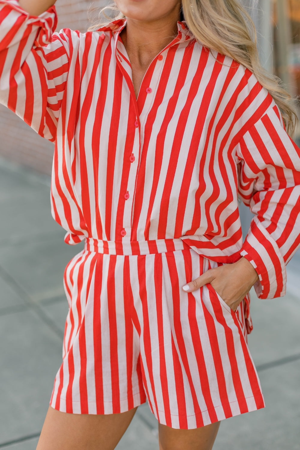 Red Cabana Stripes Button Down