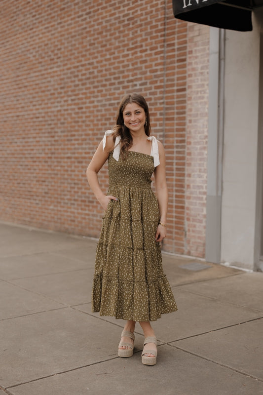 Tessa Tie Strap Tiered Floral Maxi Dress