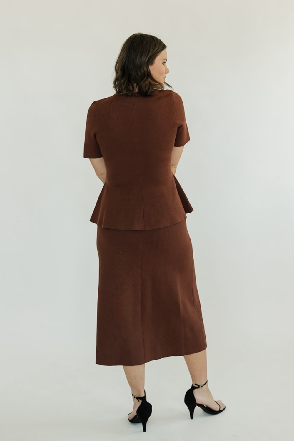 Reese Mocha Knit Midi Skirt