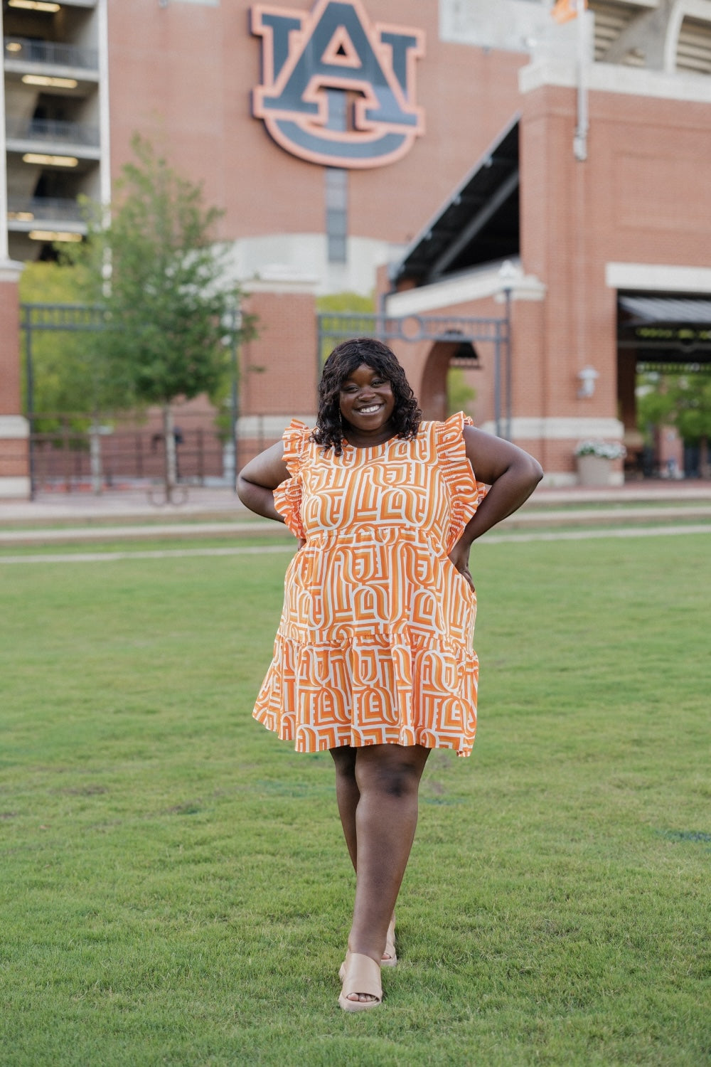 Everly Touchdown Orange Dress (XS-XXL)