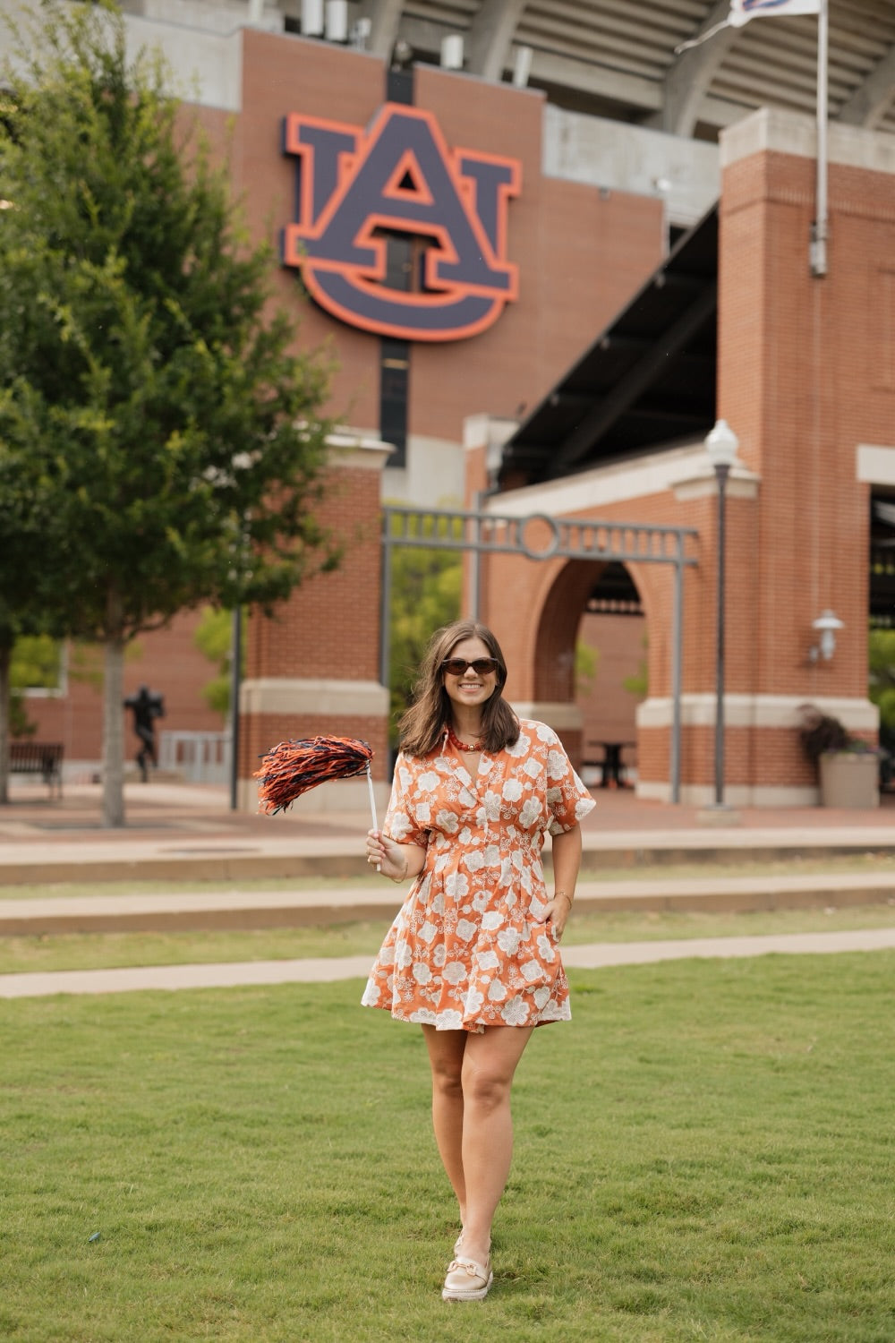Twyla Terracotta Flower Mini Dress