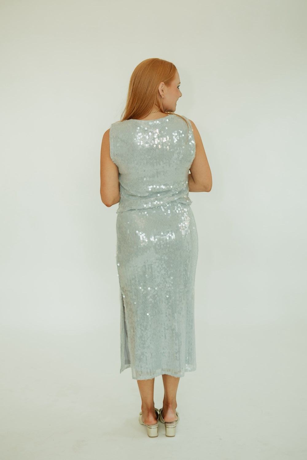 Katy Silver Sequin Skirt