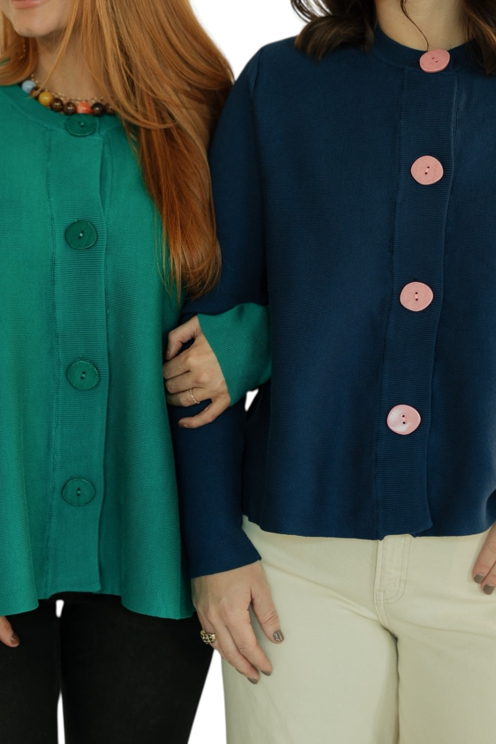 Navy Flared Knit Cardigan (S-XL)