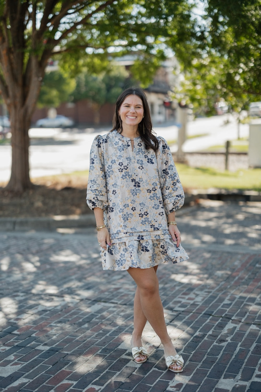 Megan Blue Multi Floral Dress (S-3XL)