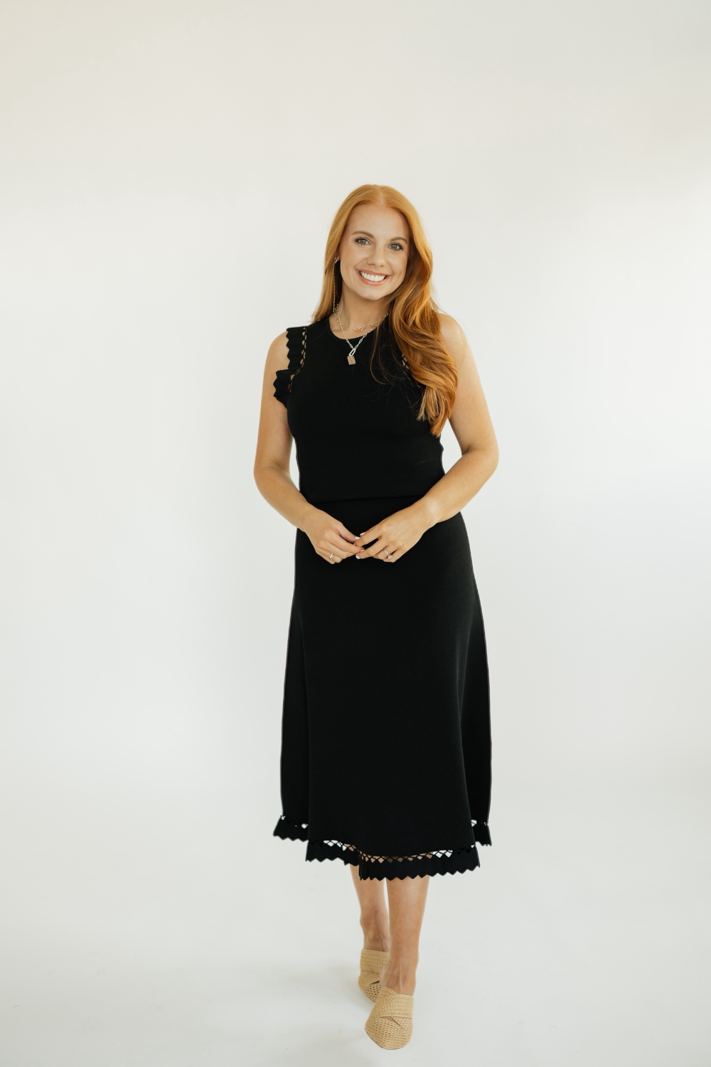 Anna Black Knit Midi Skirt