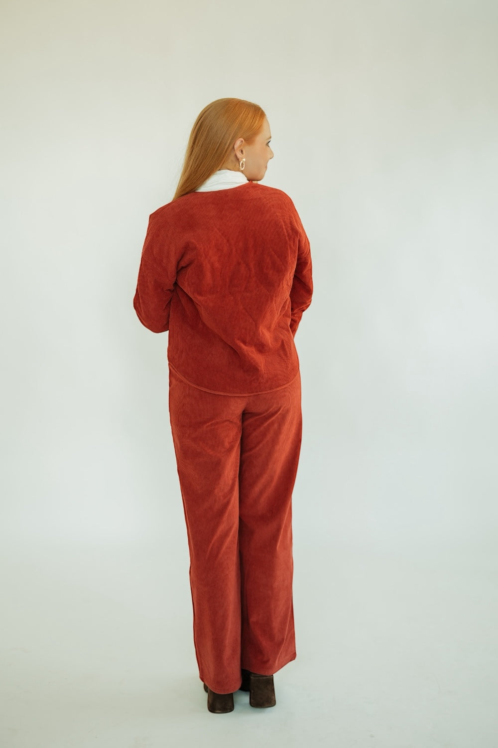 Rust Corduroy Wide Leg Pant (XS-XL)