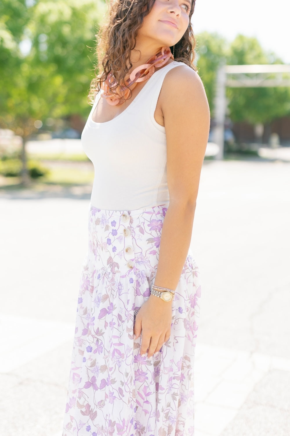 Sherri Lavender Floral Wrap Skirt