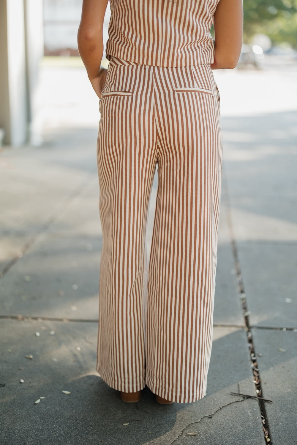 Stella Mocha Striped Wide Leg Pant