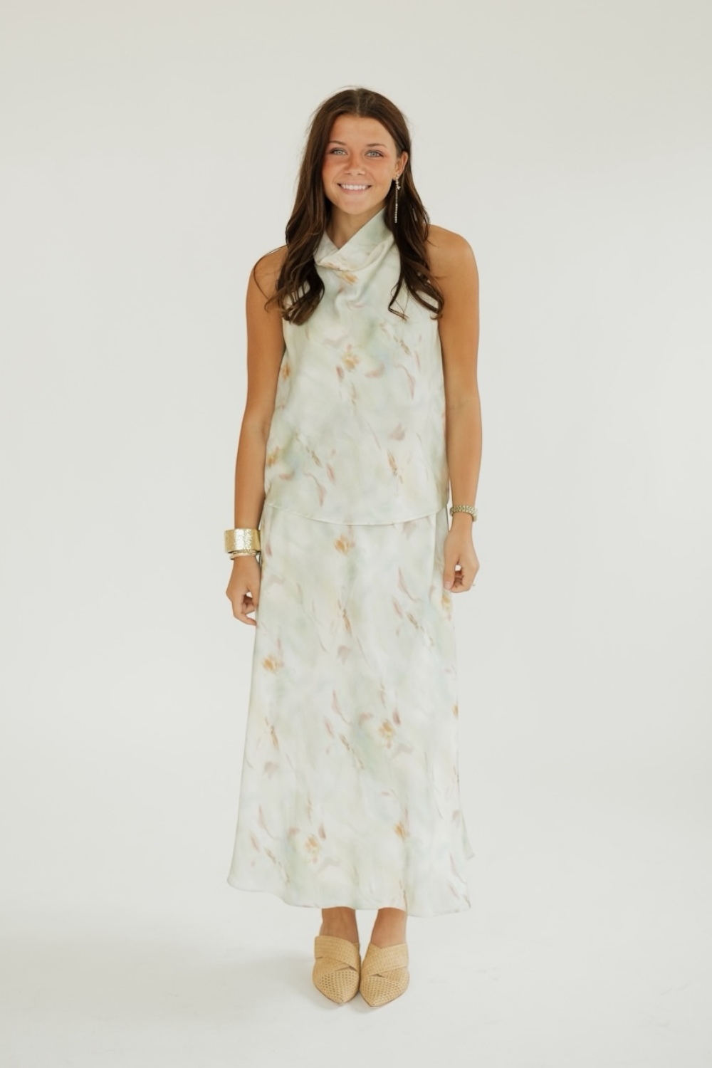 Bowie Cowl Neck Mint Top