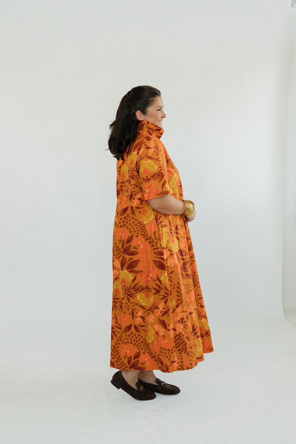 Audrey Sienna Meadows Ruffle Collar Midi Dress (S-3XL)