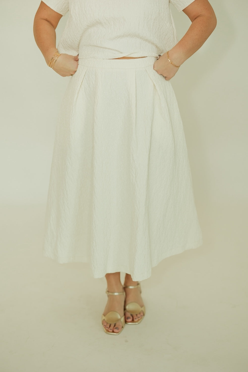 Joan Cream Midi Skirt
