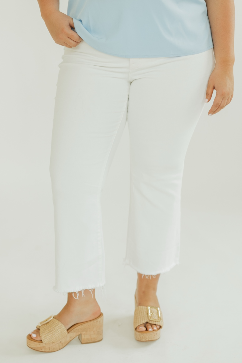 Mid Rise White Crop Flare (0-24)