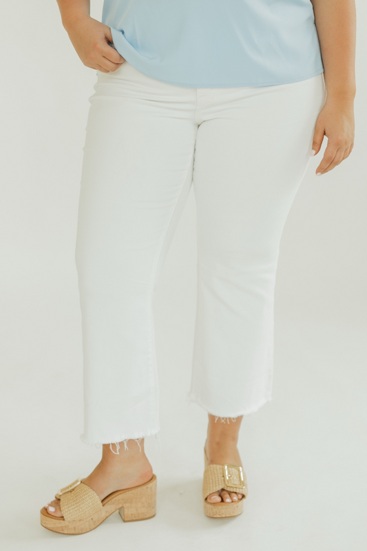 Mid Rise White Crop Flare (0-24)