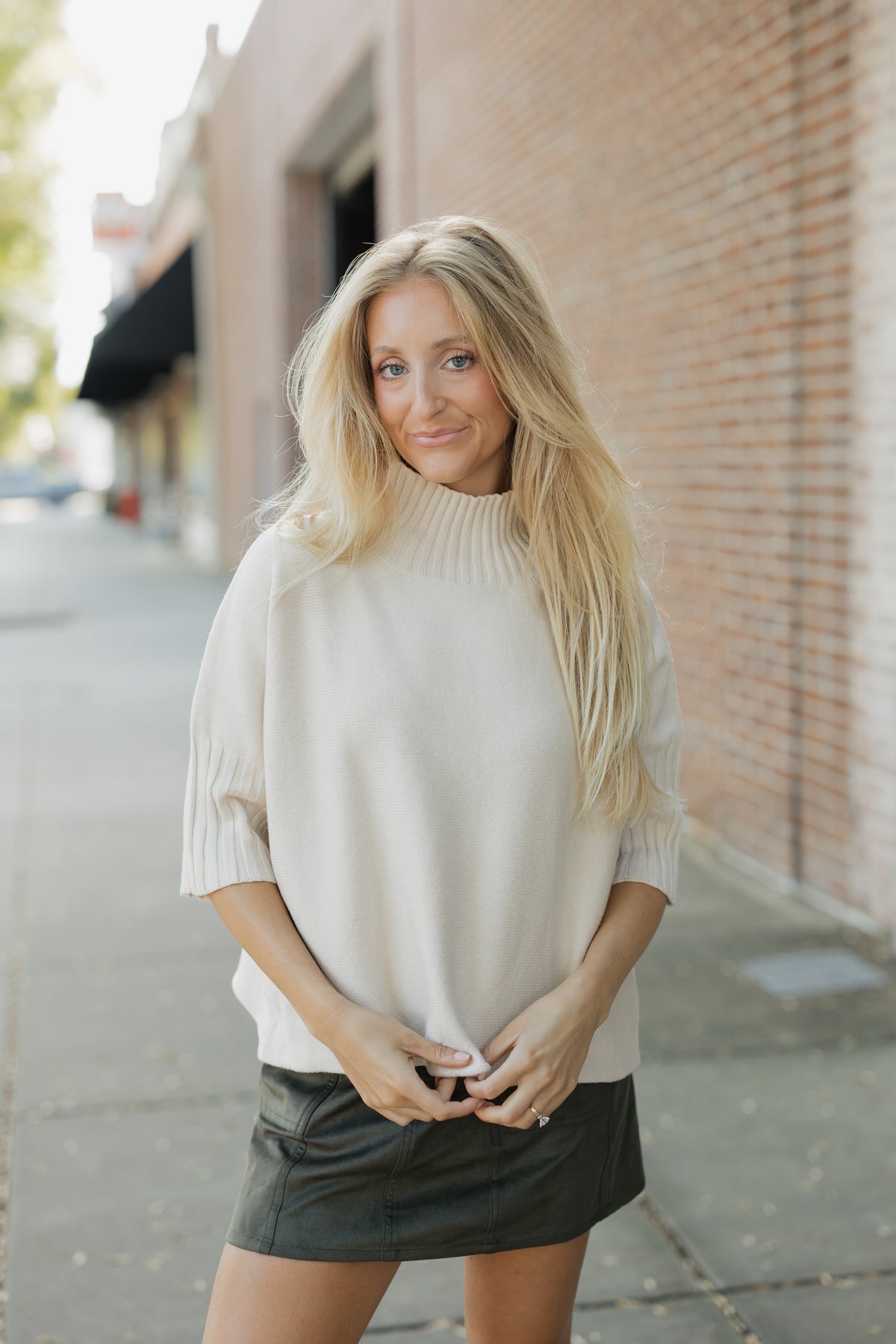 The Maple Turtleneck Sweater in Beige