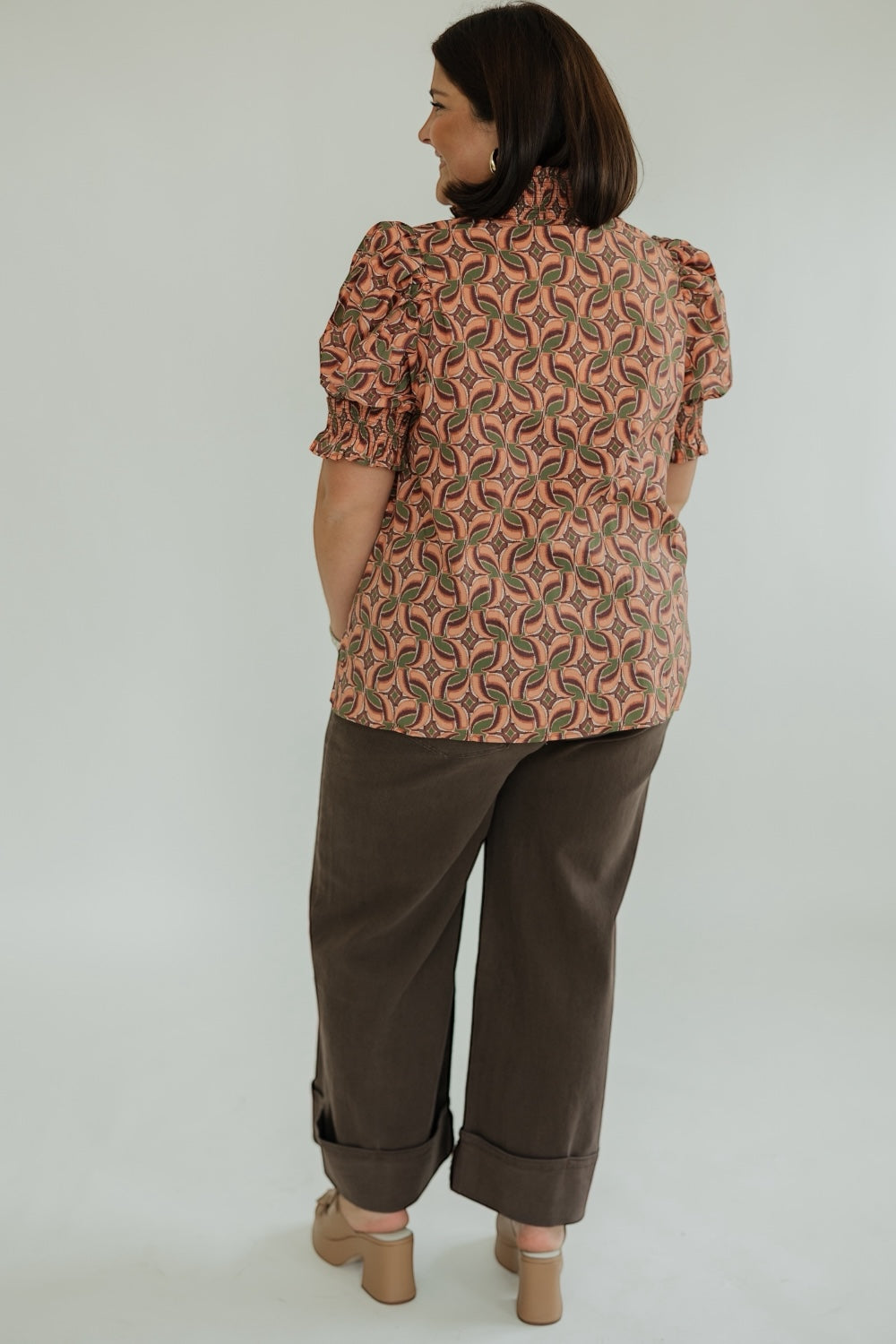 Cota Terra Cotta Print Blouse (S-2XL)