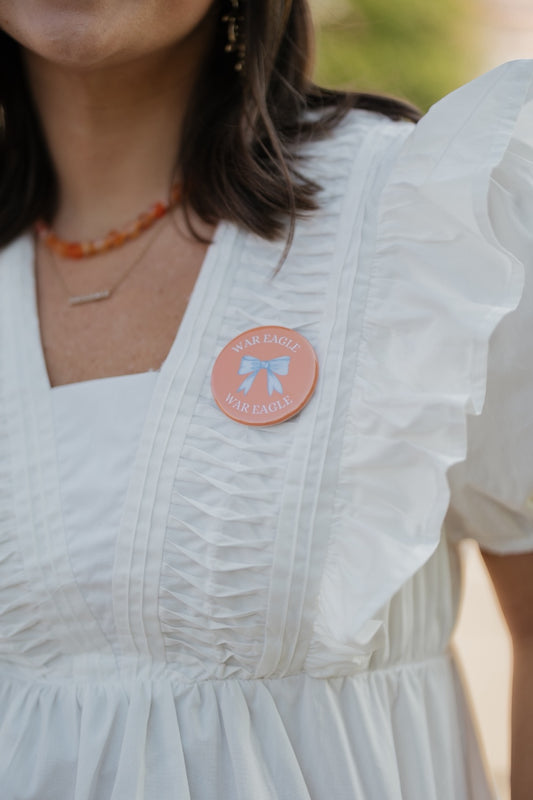"War Eagle" Bow Game Day Button