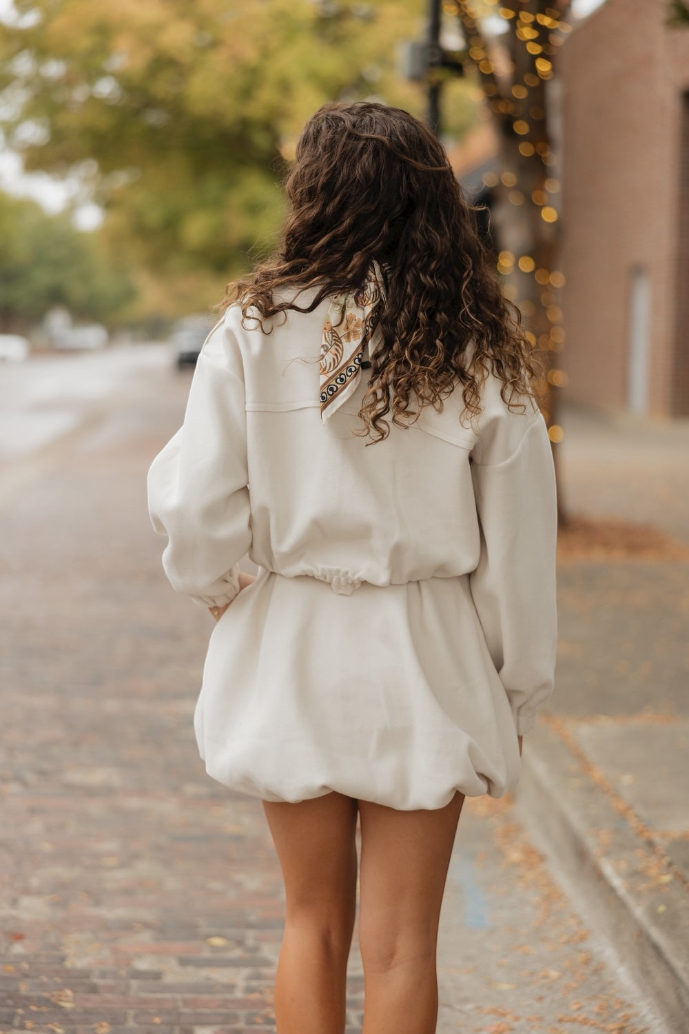 Veronica Cream Bubble Hem Skirt