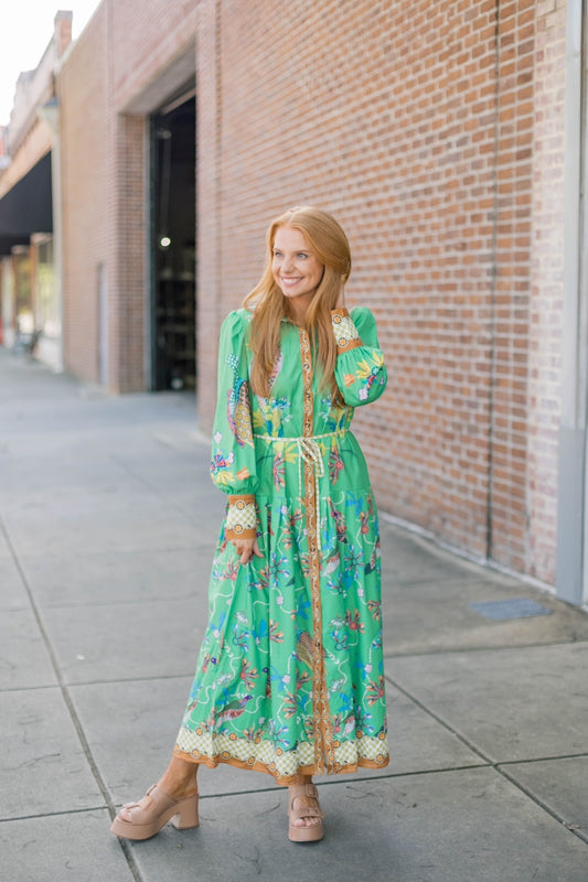 Sydney Lantern Sleeve Midi Dress (S-3XL)