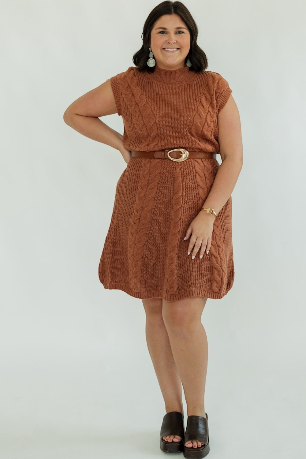 Rust Oversized Sweater Dress (S-3XL)